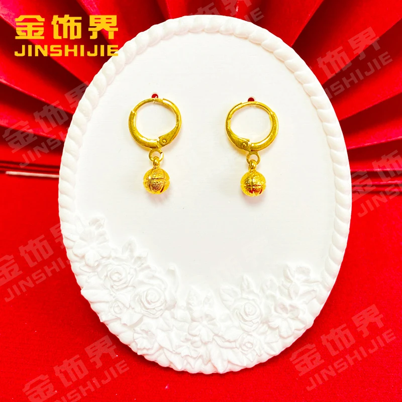 凤金彩 铜合金耳饰 精美气质 百搭时尚耳坠【地球纹耳环】