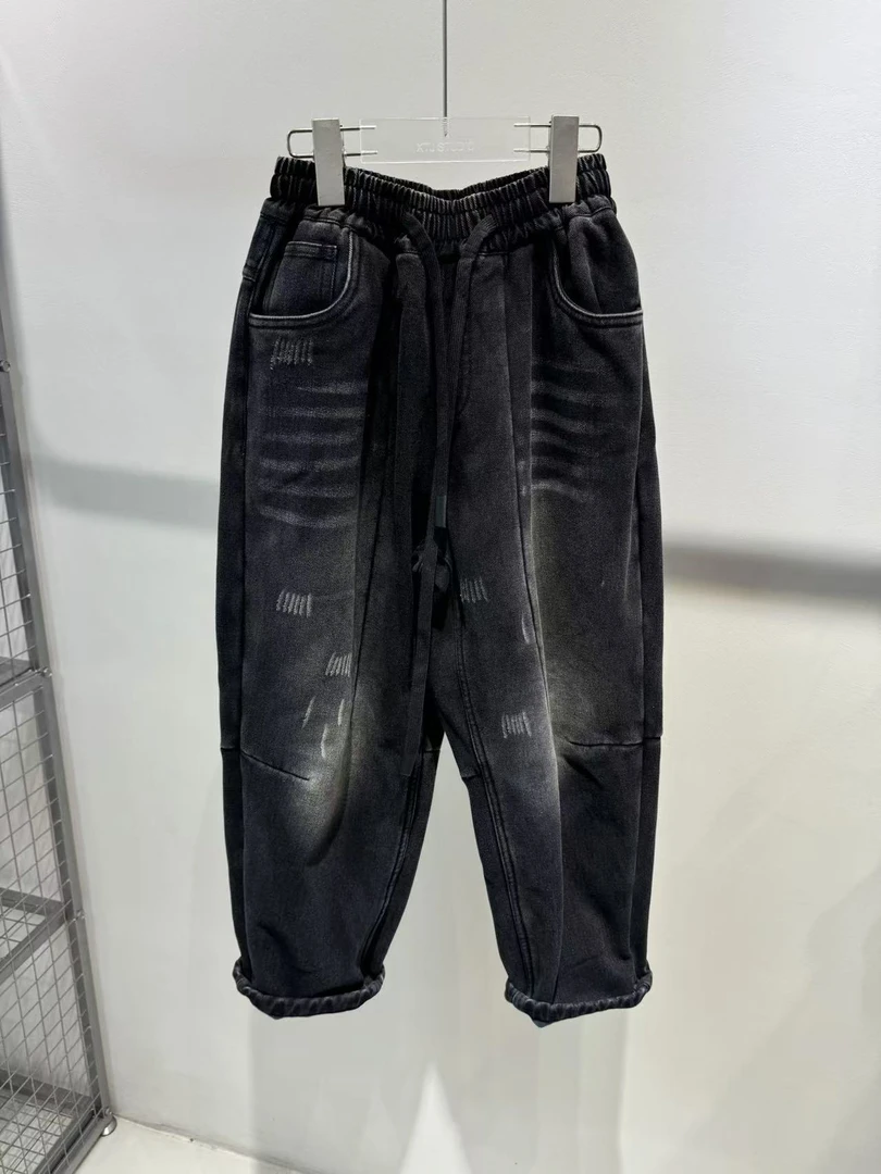 XTJ STUDIO童装 设计师款 LC 阔腿加绒牛仔裤 冬款