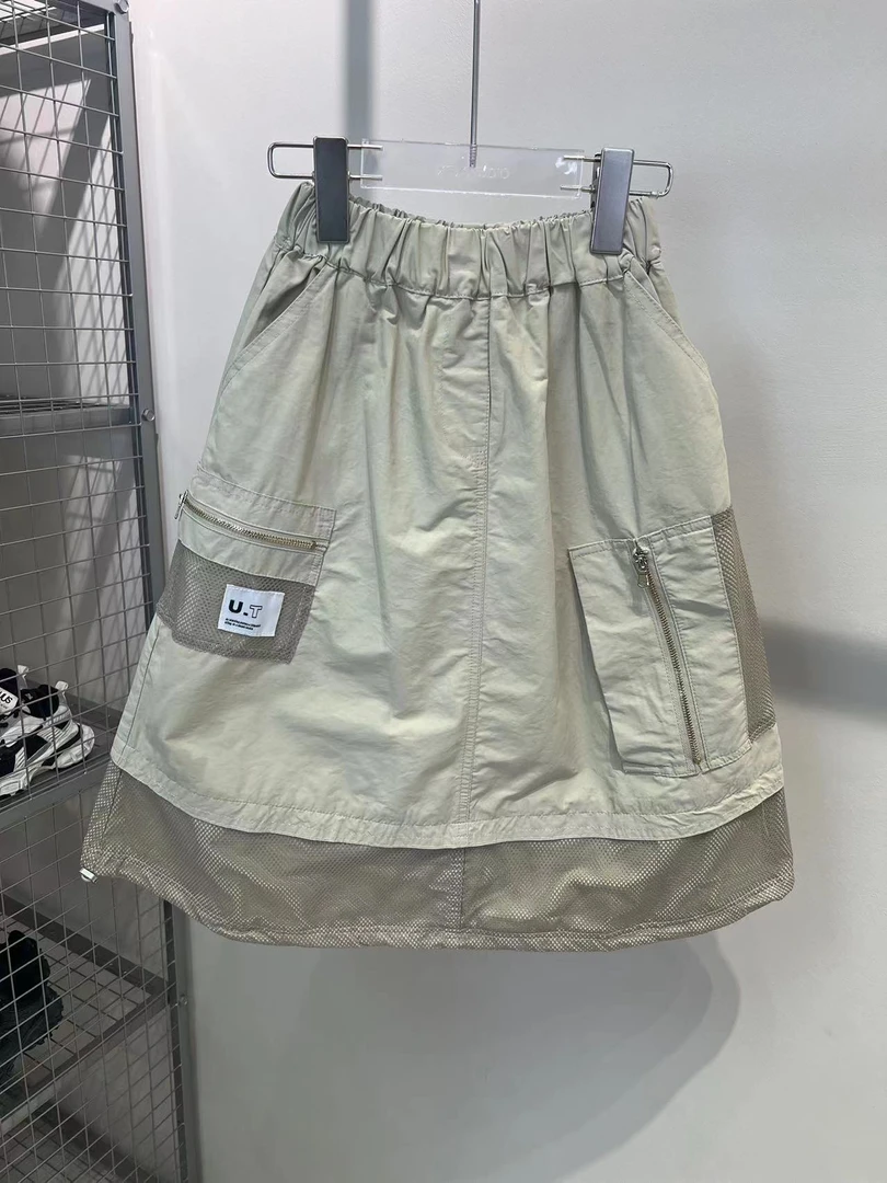 XTJ STUDIO童装 设计师款 UT侧边带拉链口袋裙子 新品