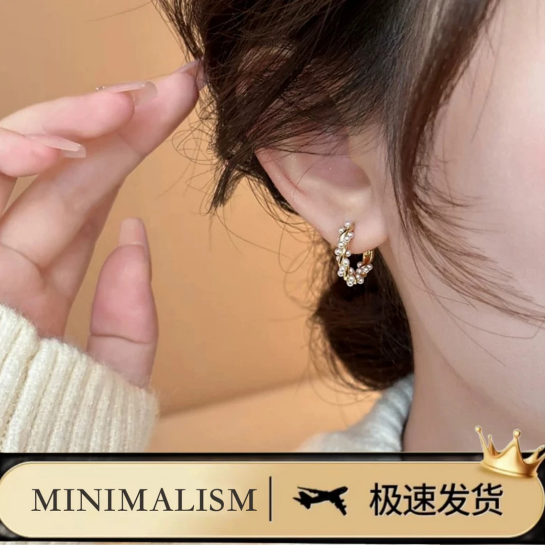 铜合金耳饰 925银针「花团锦簇」温柔又显气质~轻奢百搭耳扣S-077