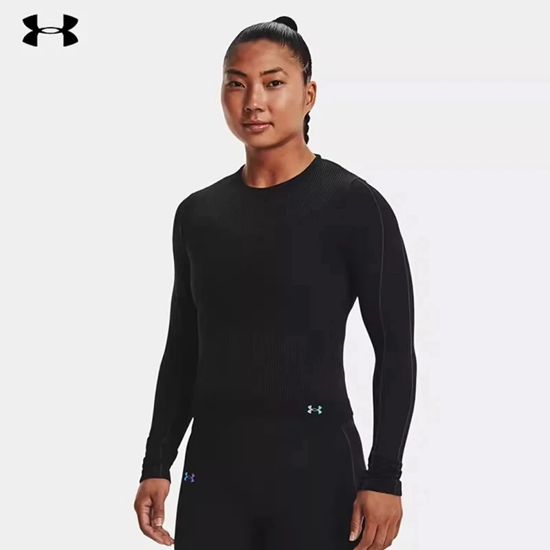 UA安德玛女训练跑步运动健身弹力紧身短款长袖T恤1373930