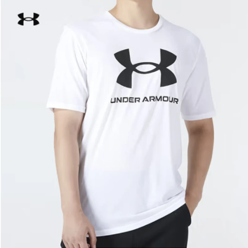 安德玛UA 男夏季短袖T恤休闲时尚大logo宽松圆领半袖1370862