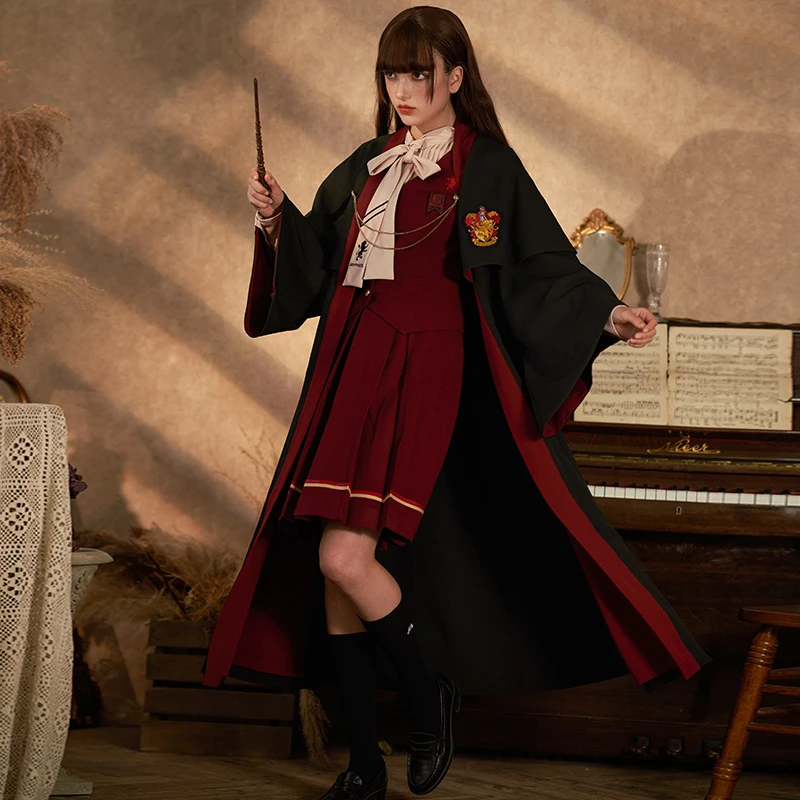 哈利波特魔法袍联名梗豆物语jk制服巫师袍连帽斗篷英伦学院风男女