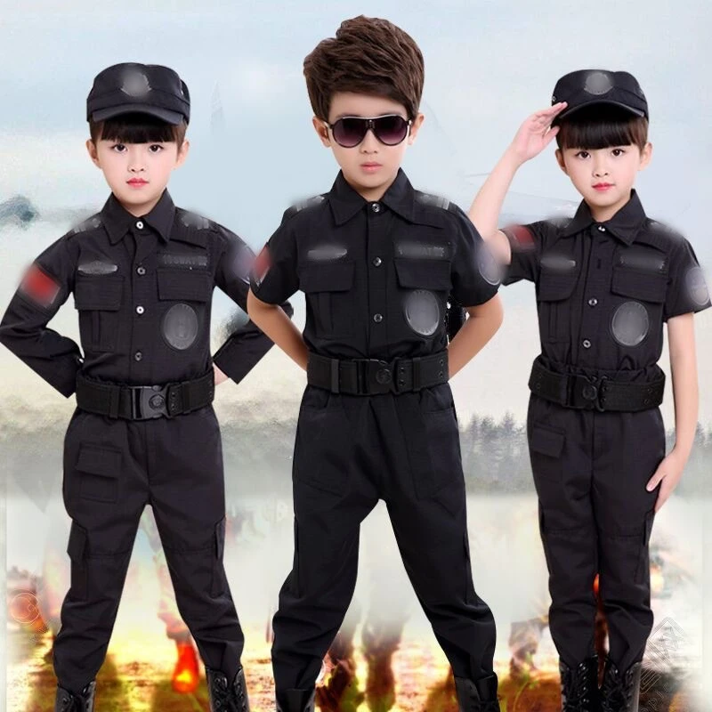 夏季儿童警官特警服男女童作训服特种兵角色扮演幼儿园演出服表演