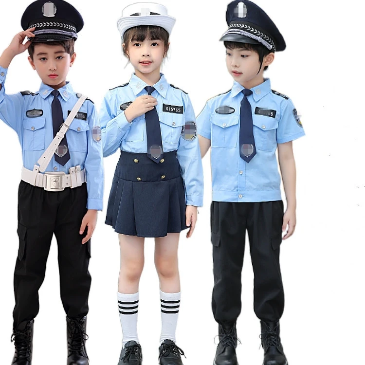 儿童小警察服套装交警服警官服角色扮演小制服男女童合唱服演出服