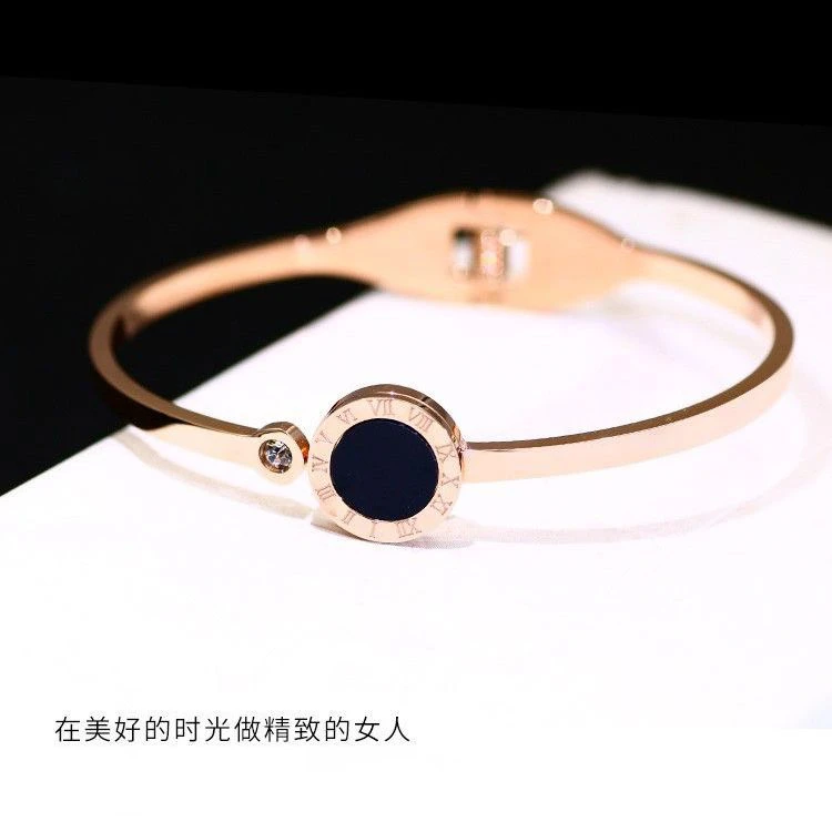 钛钢手镯 罗马女气质不掉色时尚个性网红ins手环潮流欧美潮人森系