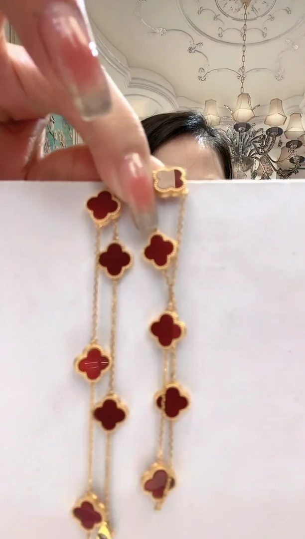 【闪购商品】玛瑙项链18K金镶嵌红玛瑙k黄