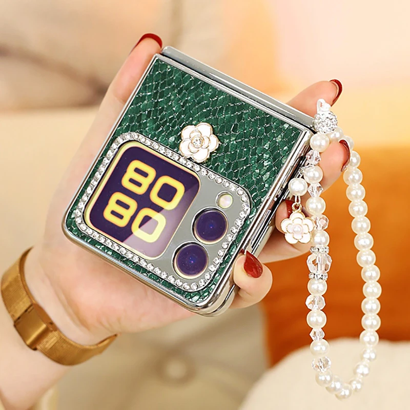 绿色皮质适用华为novaflips手机壳折叠防摔女款nova flip高档s