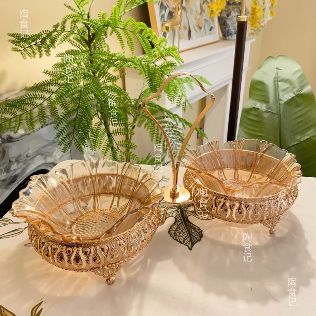 2024新款欧式水果盘客厅茶几网红干果篮轻奢现代零食盘家用摆件