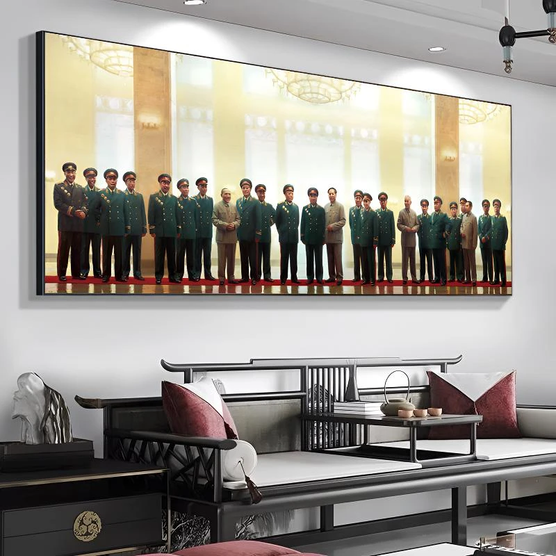 十大元帅画像十大将军挂画新中式客厅办公室装饰画书房伟人墙壁画