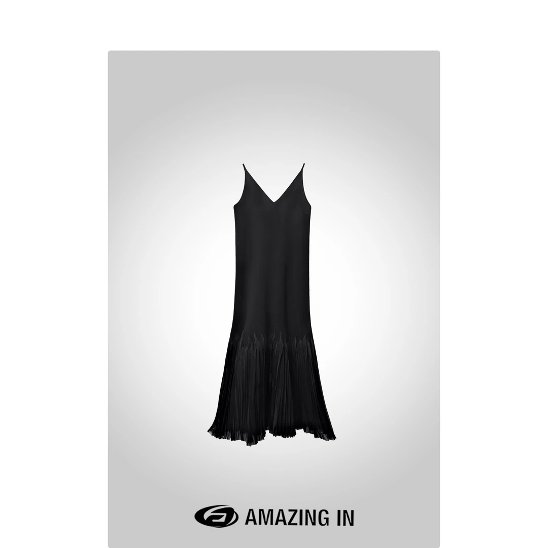 AMAZING IN “白羽流苏”醋酸休闲无袖吊带连衣裙A240520-NYXX-0044