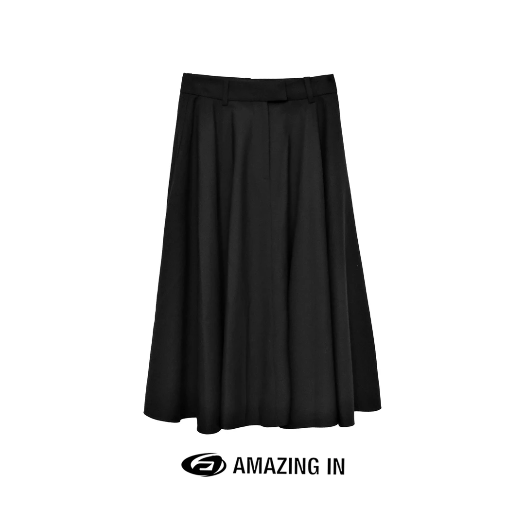 AMAZING IN “邂逅”休闲A字裙打褶半身裙女 A240418-JM-12040