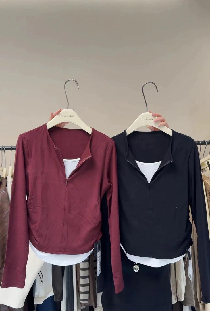 2024新款假两件上衣