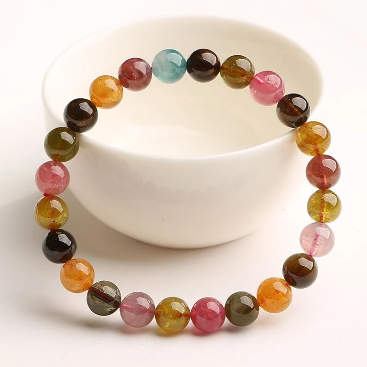 碧玺单圈手链彩色手链女款式时尚百搭女生手串糖果色碧玺单圈