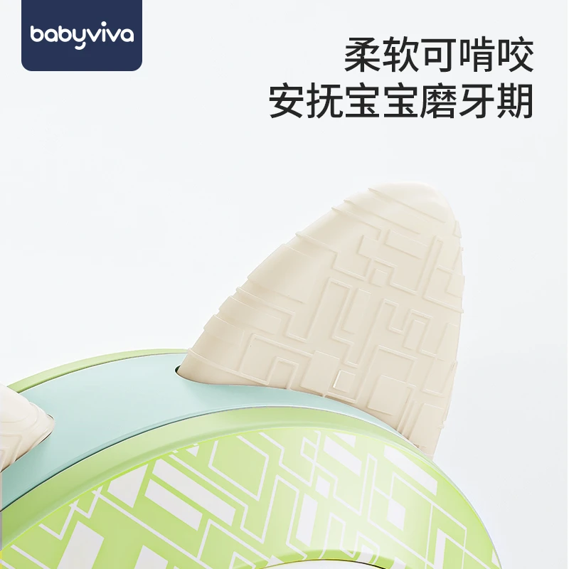 babyviva婴儿拨浪鼓宝宝可啃咬玩具0一1岁新生儿摇铃牙胶训练玩具