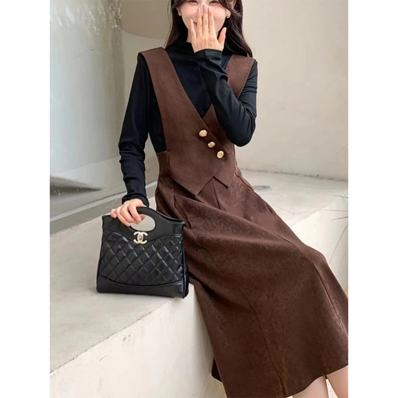 2024时尚气质女生中长款时尚套装连衣裙