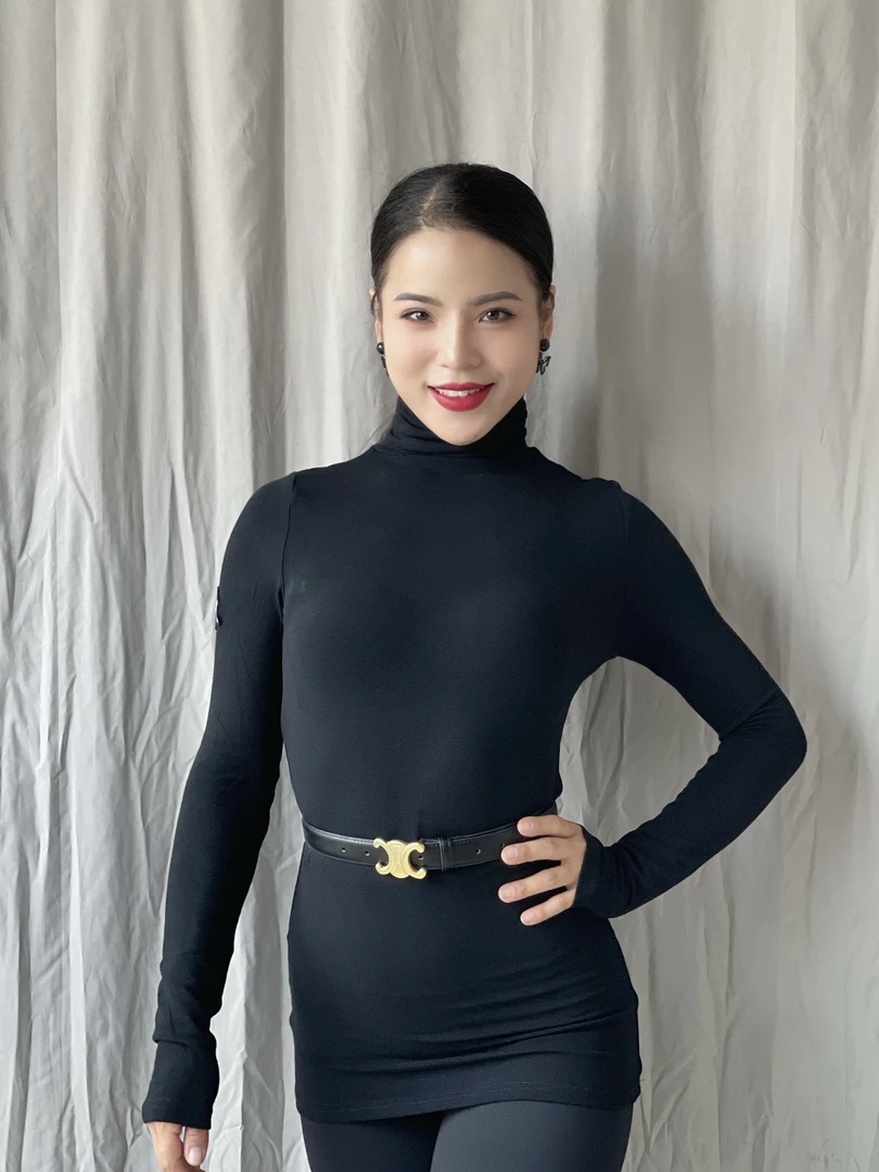 微厚人棉高领长袖长款上衣不含腰带高弹无胸垫【三天发货能等再拍】