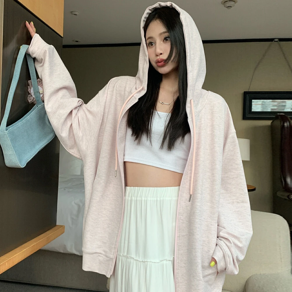 Cute Club夏季2024新款纯色长袖连帽宽松百搭防晒外套女薄款透气