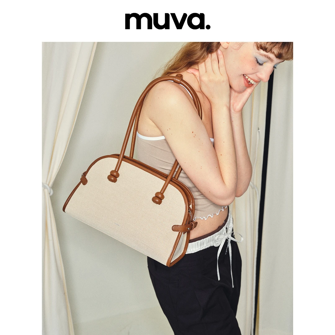 MUVA单肩包通勤大容量牛皮包高级感休闲包包女式