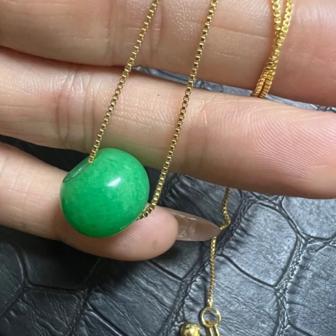 转运珠翡翠吊坠气质14k金