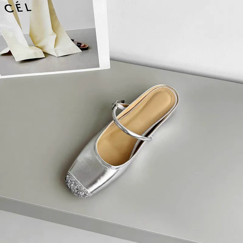 内增高小香风平底包头拖女士2024春夏新款法式凉拖鞋软底小众单鞋