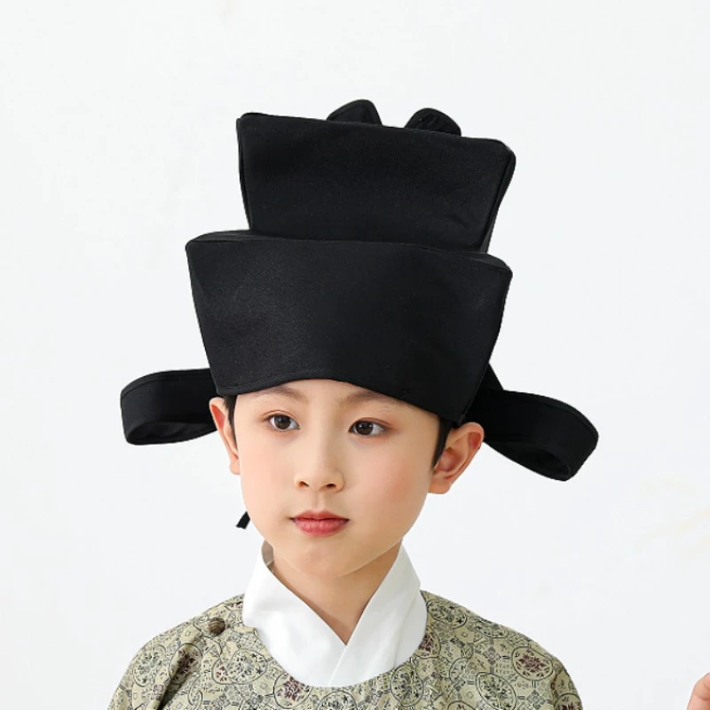 儿童成人宋制交角幞头交翅幞头官员乌纱帽圆领袍交领汉服古装帽子