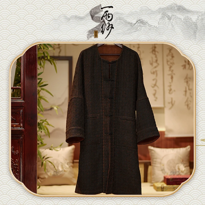 【单丝罗风衣】238711桑蚕丝香云纱风衣外套中国风双面双穿65