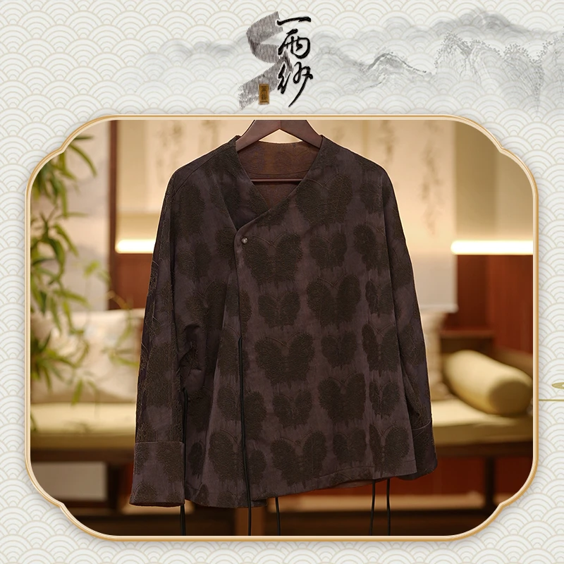 【紫薯蝶炸街】238786S-P72桑蚕丝锦油绸香云纱上衣外套新中式65
