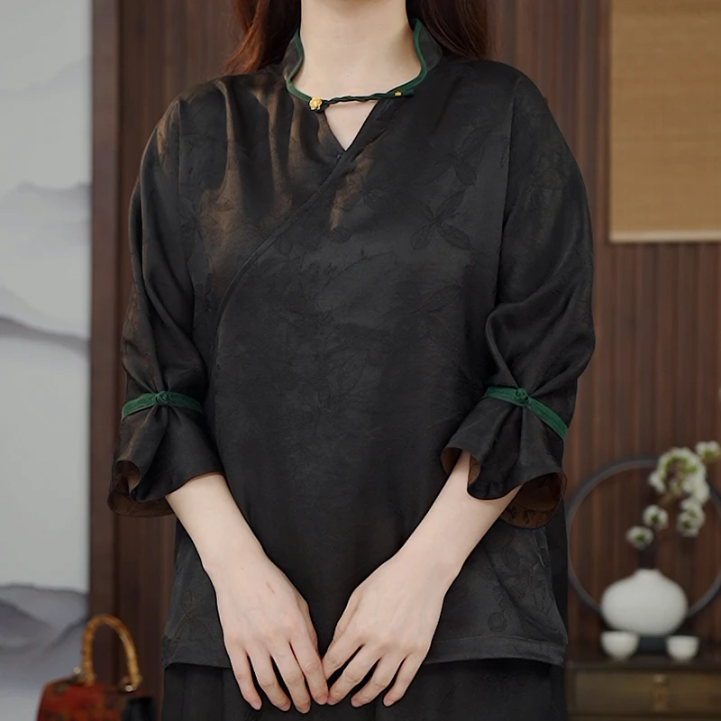 【兰花的兰】 23011-B29非遗香云纱上衣内搭 新国风E45