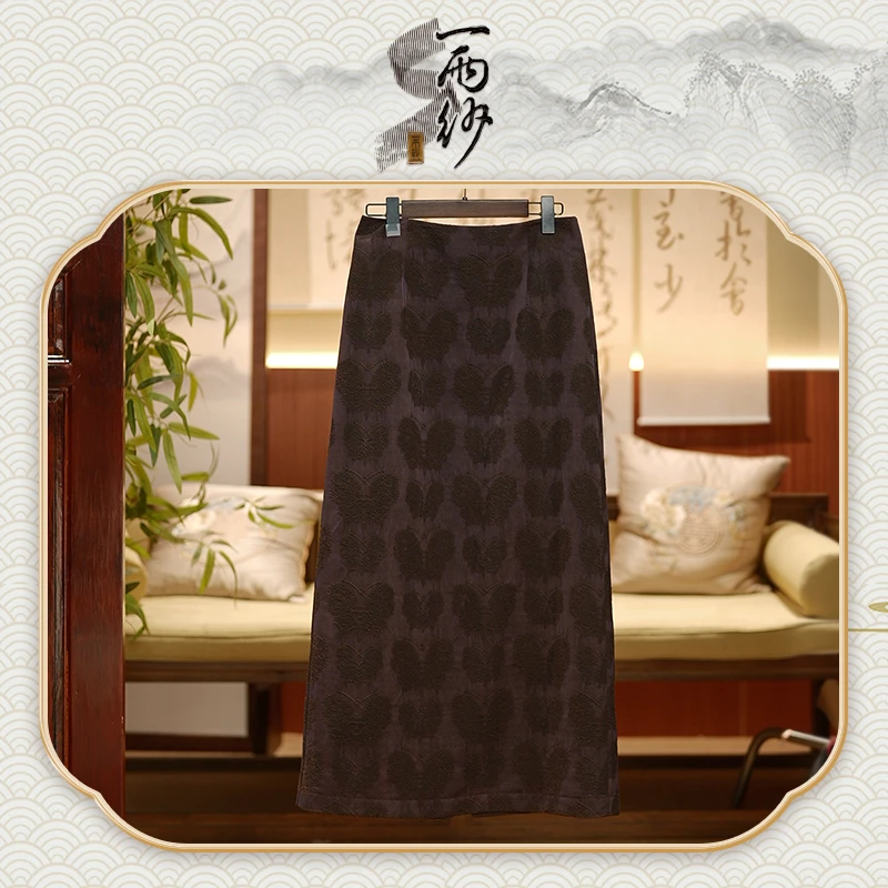 【紫薯蝶●直筒裙】238727桑蚕丝锦油绸香云纱裙子新中式65