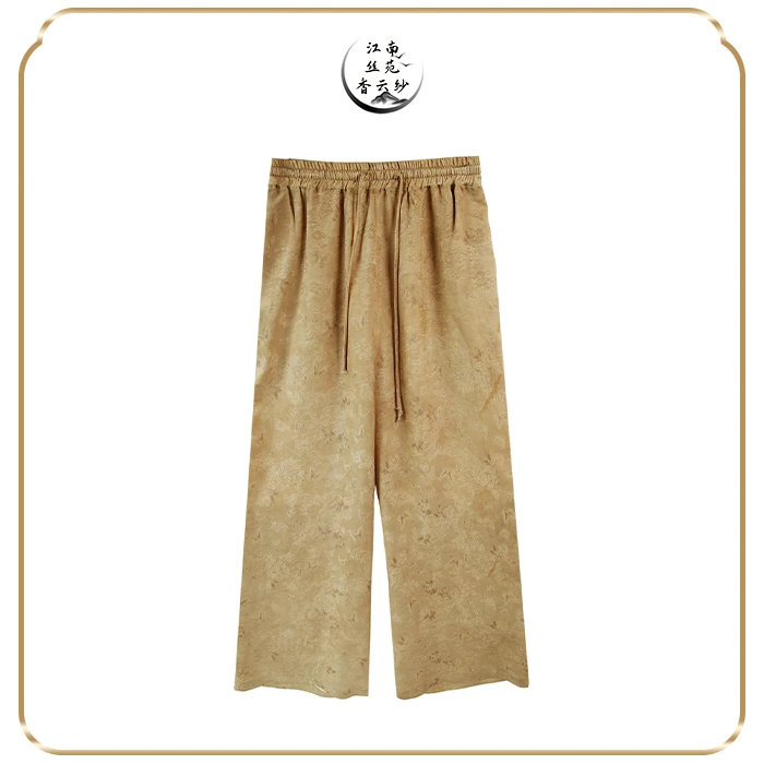 【江南丝苑】20姆蝶恋花鱼肚白直筒裤休闲宽松纯色阔腿12379-6