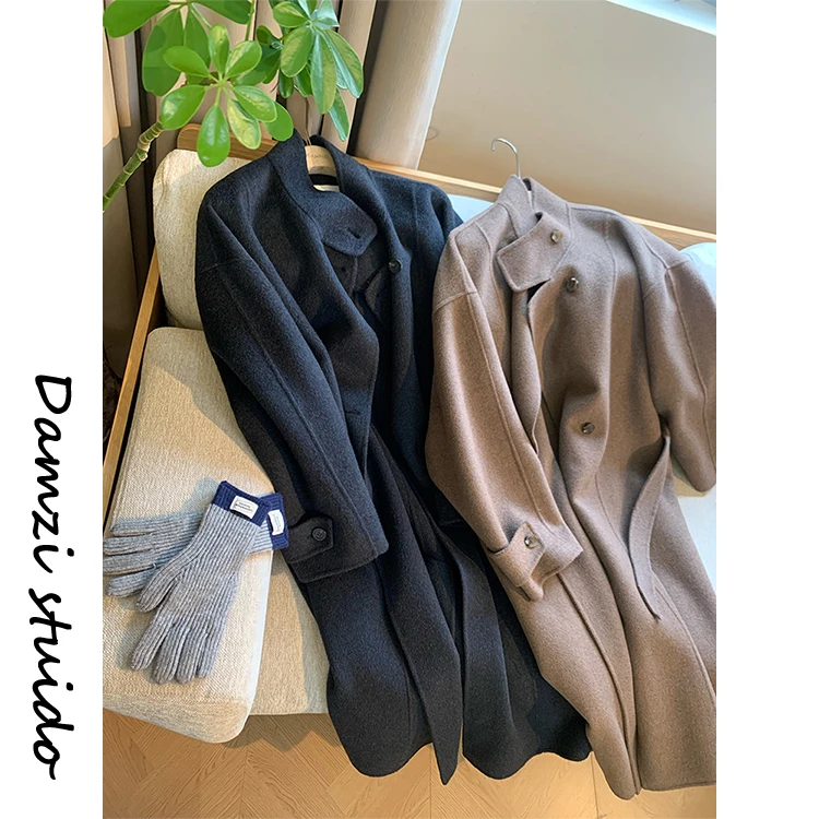 DA麦子 移动巴黎 高线全定制自留手缝双面尼大衣女 MZ8048金敏喜