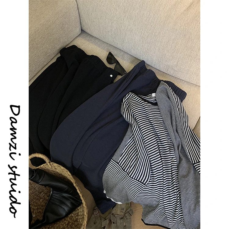 DA麦子  不一样的肌理感后开衩毛巾百搭半身裙女 MZ3169毛巾裙