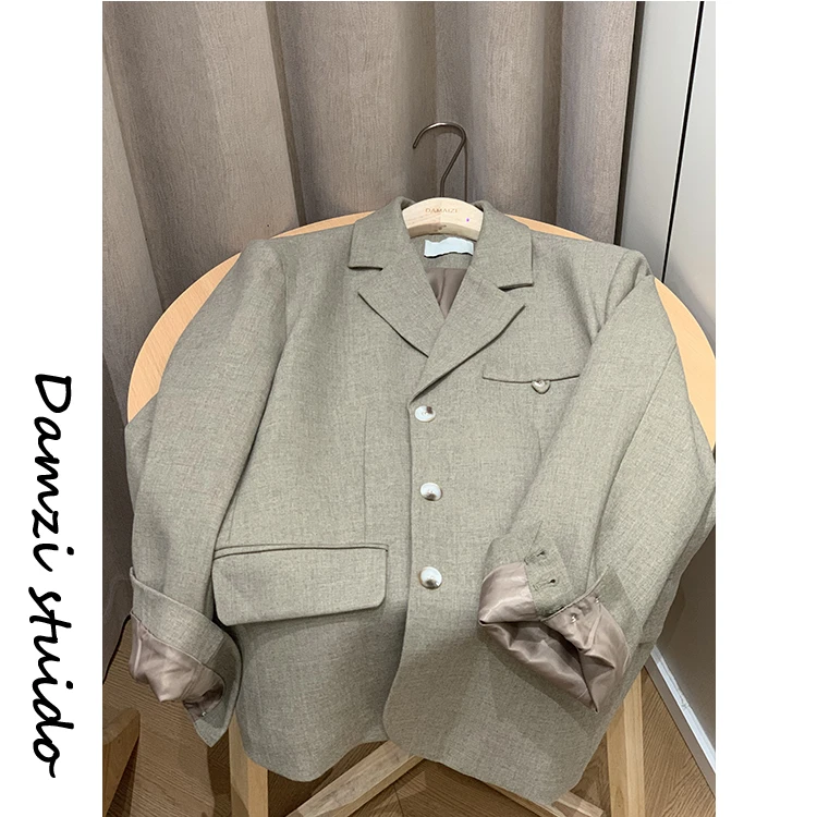 DA麦子 简约气质 春款复古休闲西装女 MZ2423西装