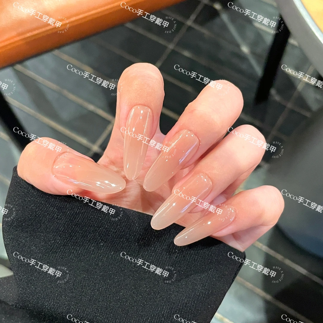 【裸甲甘露寺10片5.0版】纯手工甘露寺穿戴甲裸色高级气质显白美甲