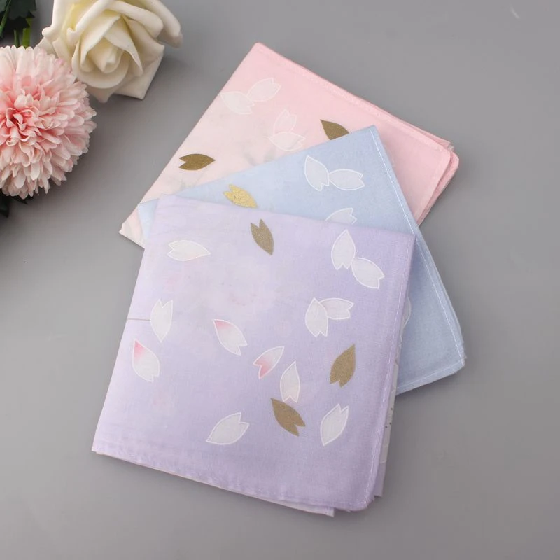 【梦幻花】女士印花纯棉手帕全棉手绢超薄款精梳棉透气柔软吸水