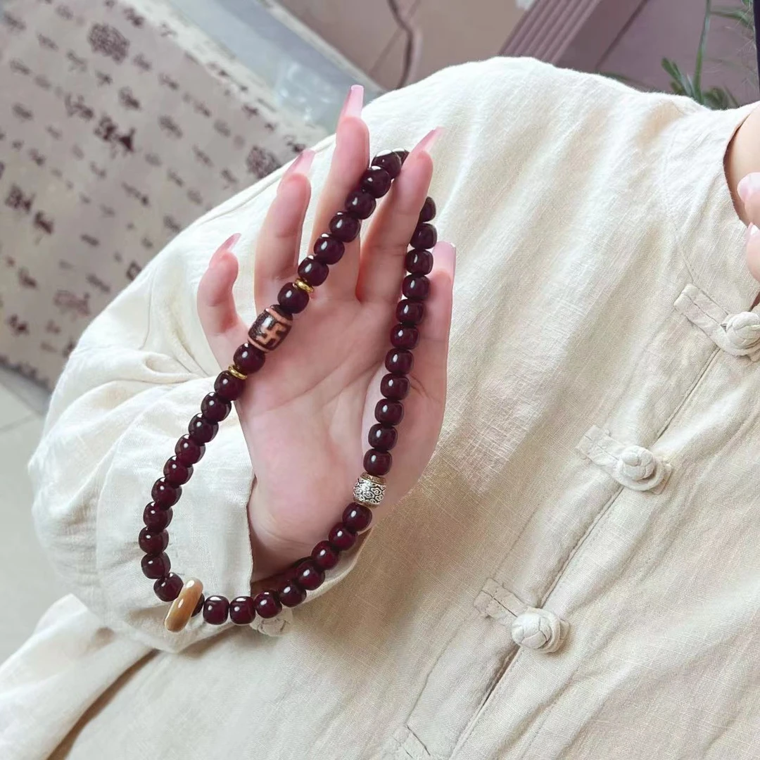 【菩提心】墨上之道 菩提双圈手串 手持  老型珠10*11