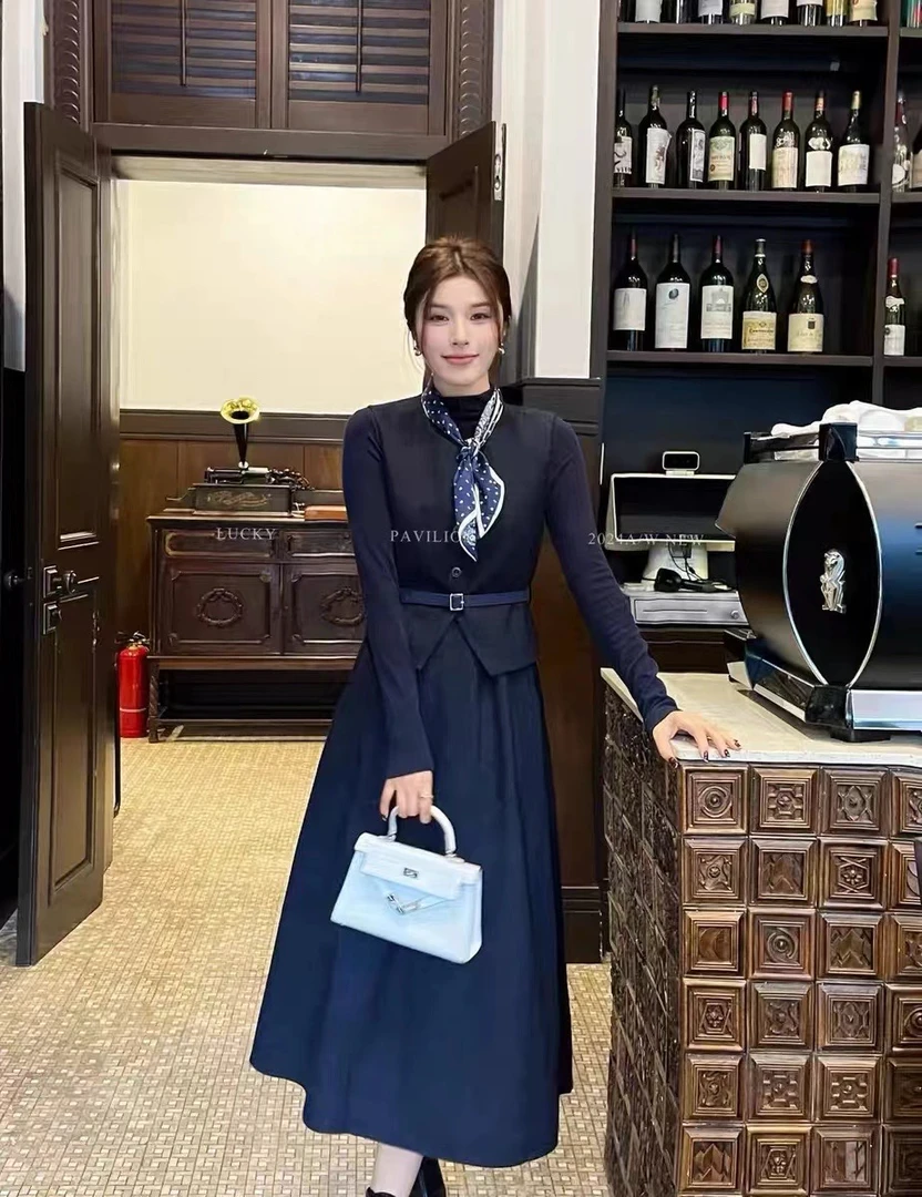 漆兰兰推荐轻奢收腰修身气质三件套套装