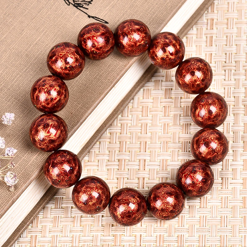 新中式原创设计国风大漆珠手串美拉德贵族咖色系列