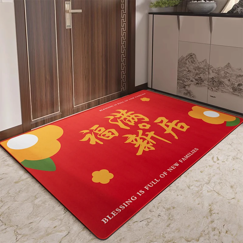 高档入户门地垫爆款出入平安门口地垫大面积防滑耐磨家用红色地毯