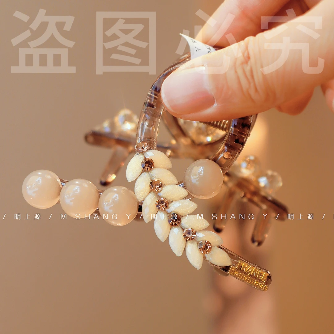 M1241新款韩式ins简约款花花8厘米网红清新百搭抓夹小众优雅法式