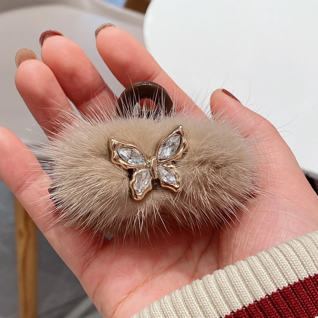 明上源M1474新款韩版毛毛抓夹时尚百搭简约气质发抓7厘米秋冬ins