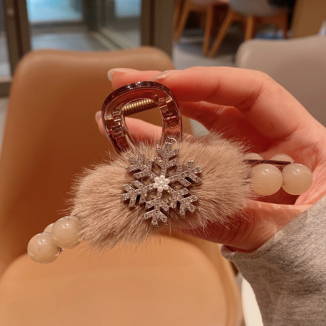 明上源M1428新款韩版雪花抓夹时尚百搭简约气质发抓法式11厘米ins