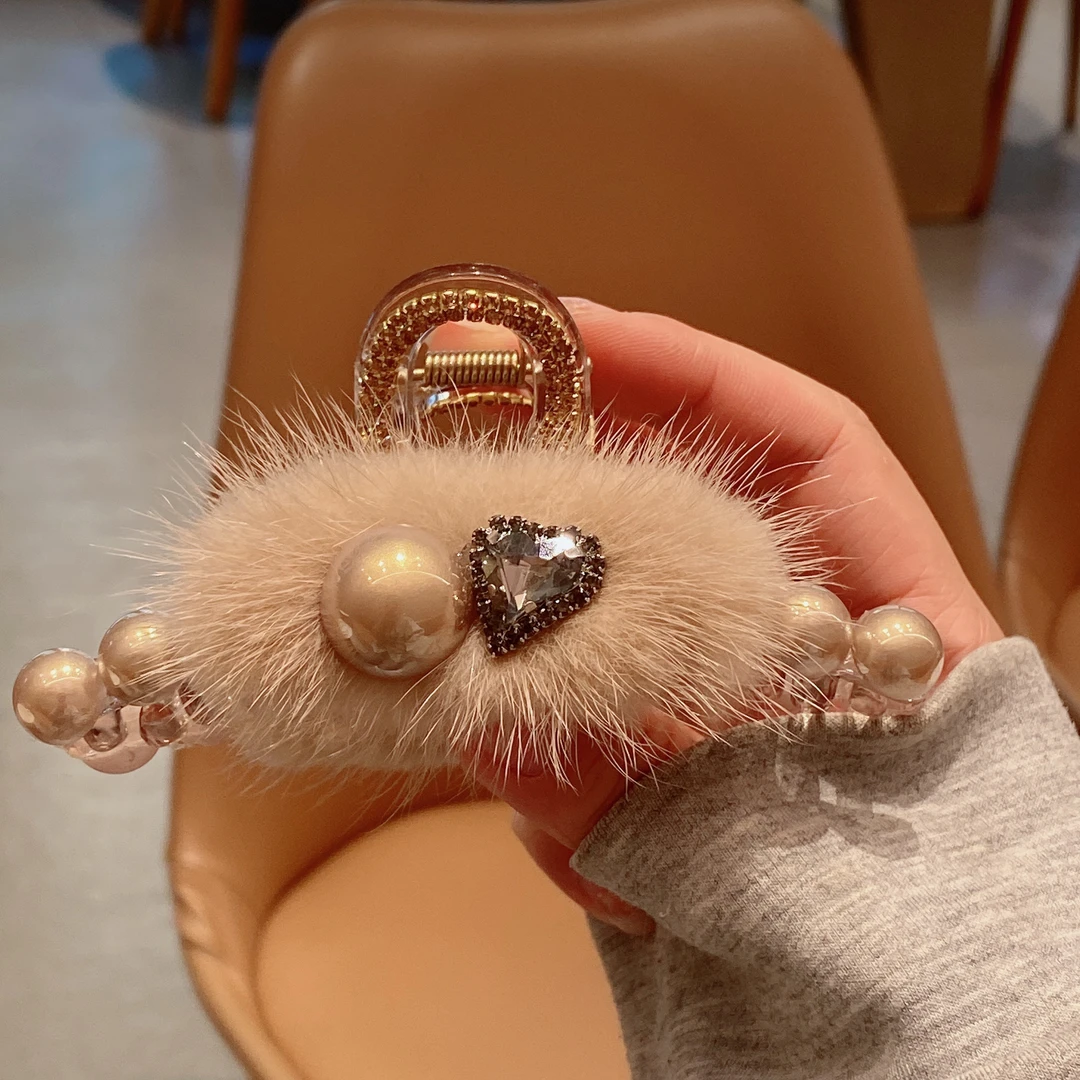 明上源M658新款韩版爱心抓夹时尚百搭简约气质发抓法式大号11厘米