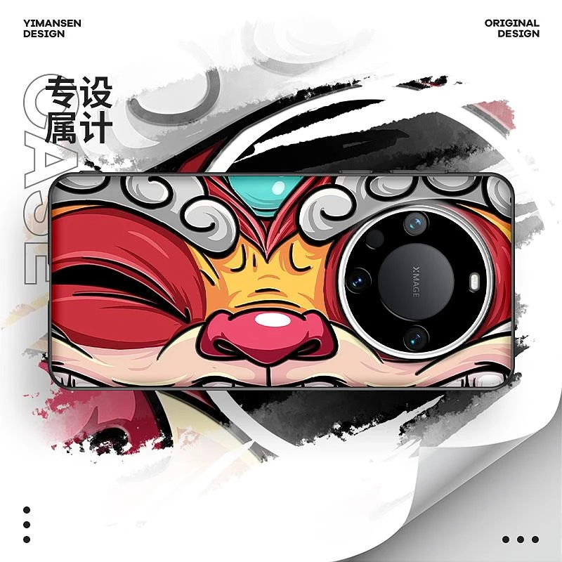 眨眼神兽适用华为mate60pro手机壳新款mate60男生卡通40pro可爱创