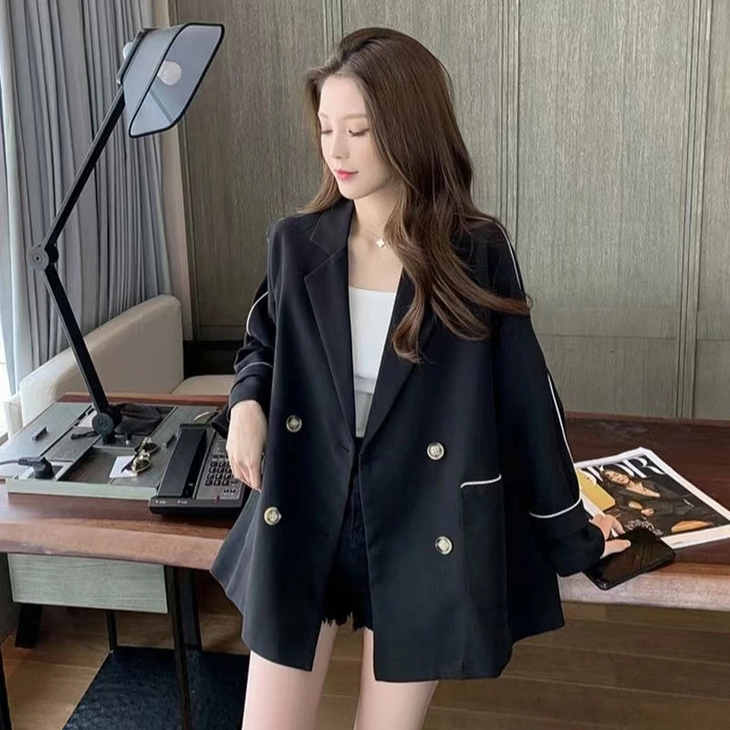 黑色西装外套女 气质设计感韩版西服宽松休闲显瘦上衣 春秋小西装