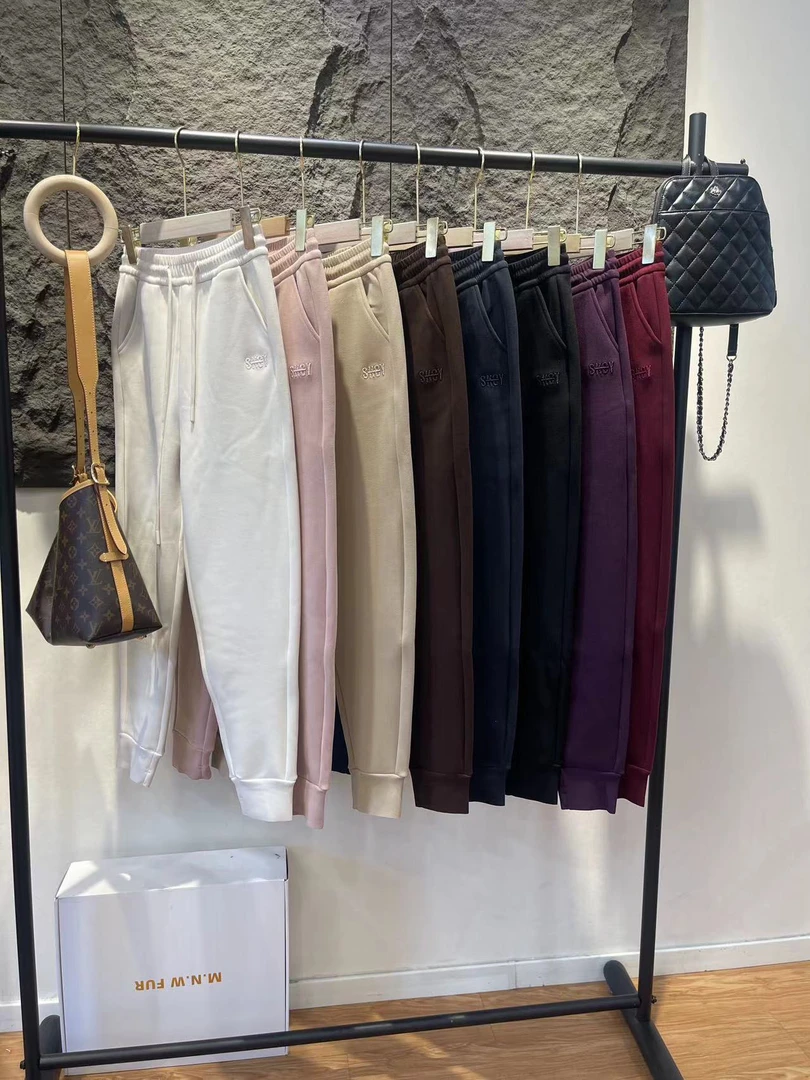 休闲幕丝绒防风裤