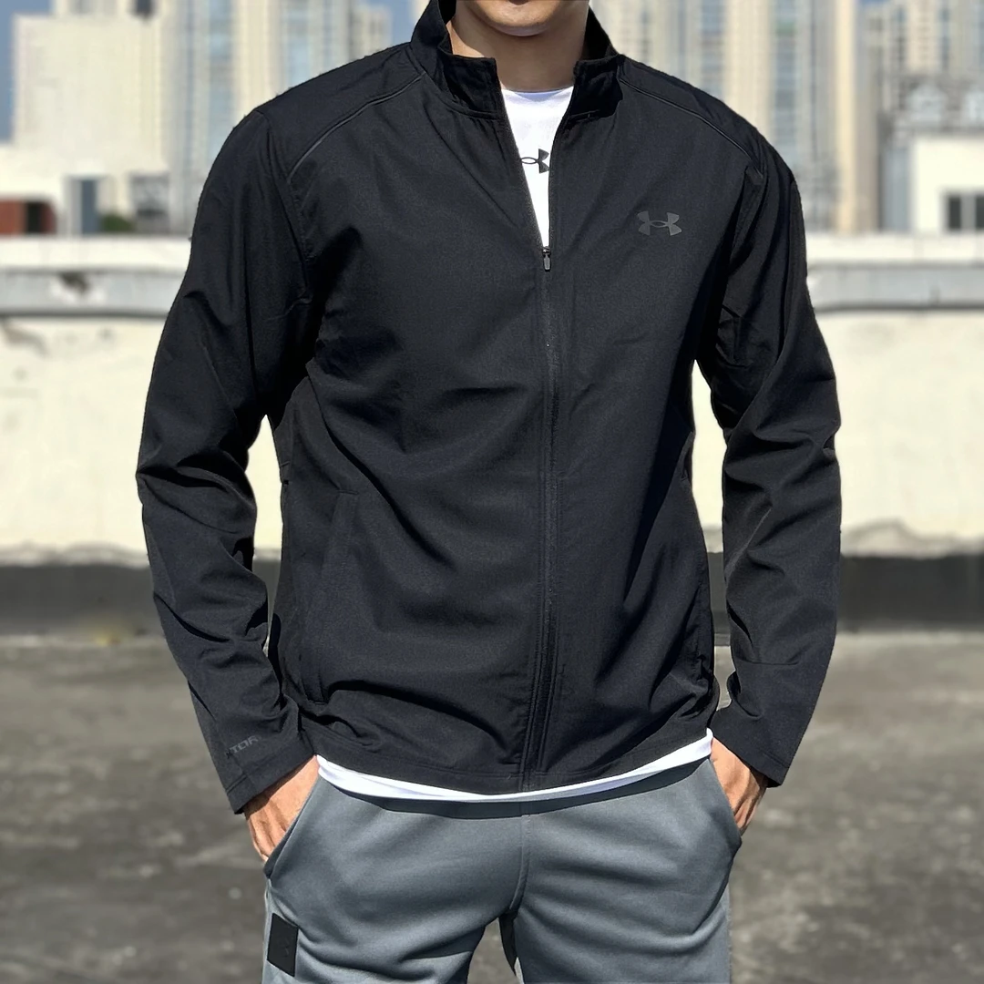 安德玛UA Storm男士春秋户外速干防泼水跑步运动外套夹克1376795