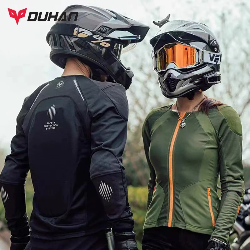 DUHAN杜汉骑行服男女网眼春夏摩托车护甲衣轻薄机防摔CE认证四季