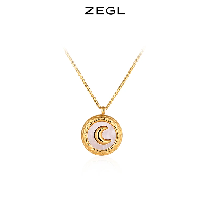 ZEGL 铜合金项链 月亮项链新款时尚气质百搭潮流轻奢气质项链